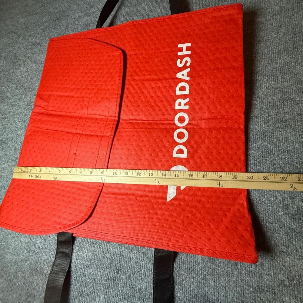 DoorDash Insulated Food Delivery Bag Red‎ Collapsible Thermal Bag